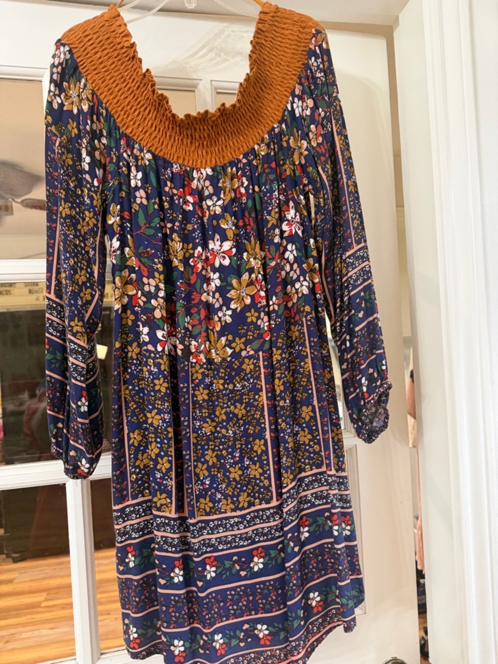 Cotton Bleu off the shoulder dress. NWT.